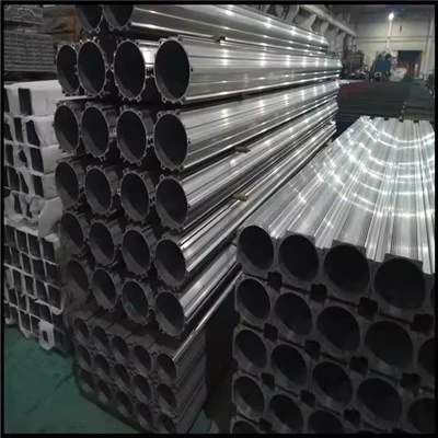 Tiyo extrudée Profile Tib 5052 5083 7075 6082 Customized fòm sifas gwosè materyèl klas